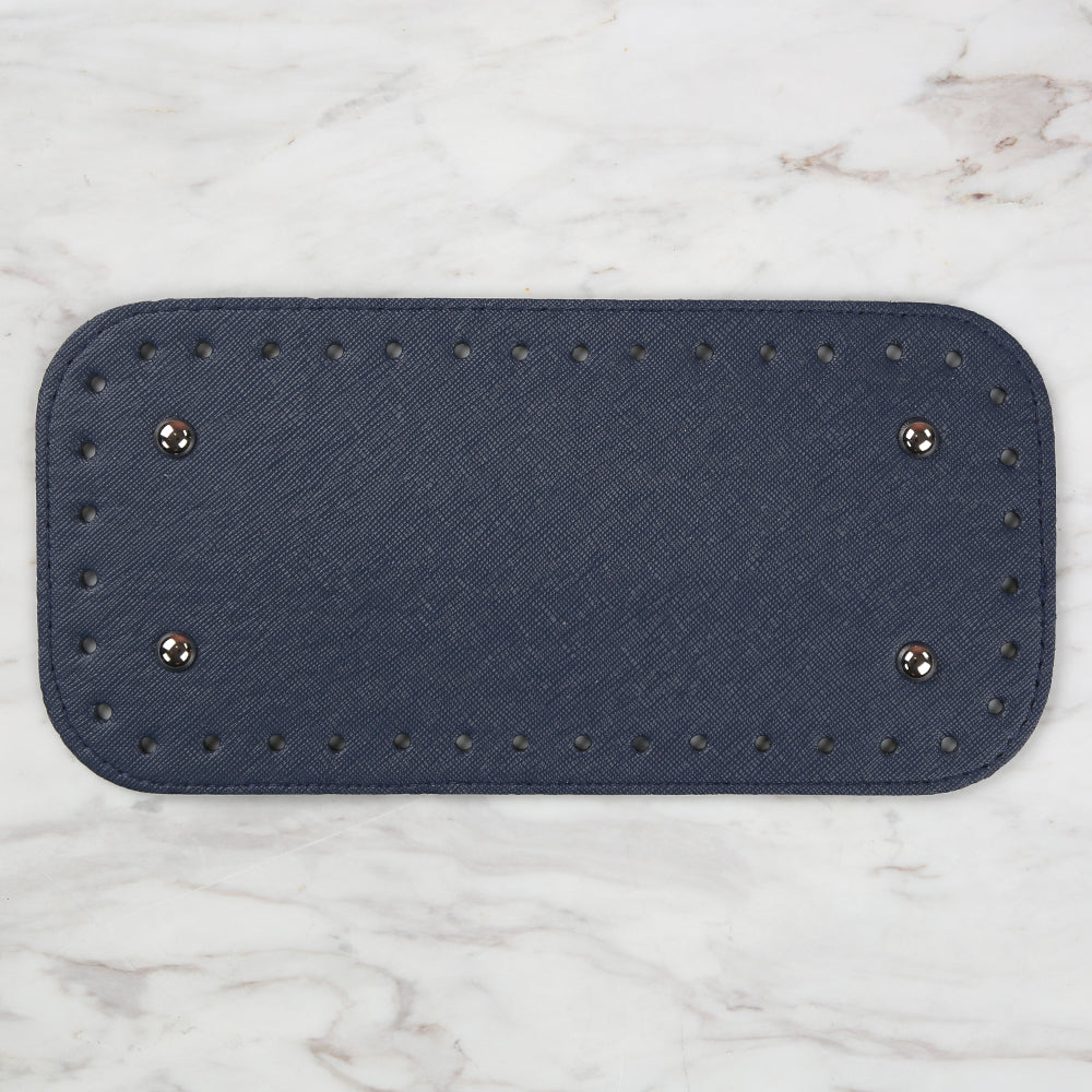 Nas Leather Bag Base 25 cm - Navy Blue