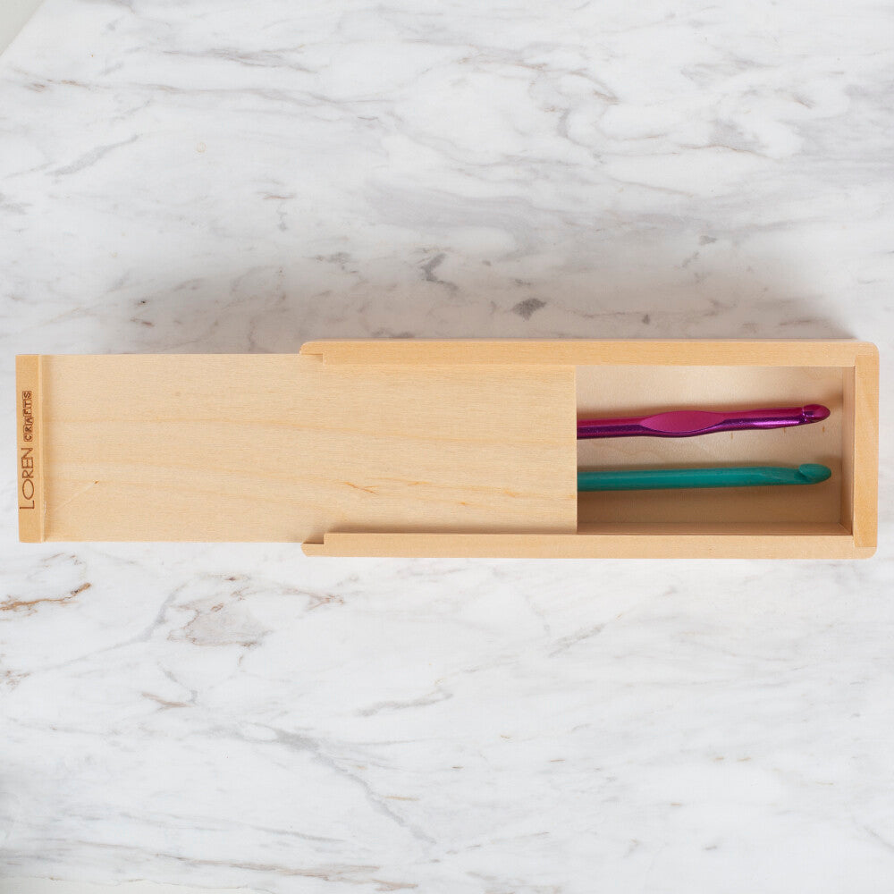 Loren Crafts Wooden Knitting Needle Box