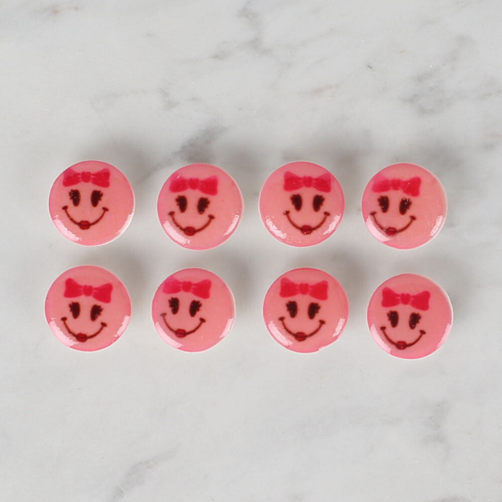 Loren Crafts 8 Pack Button, Pink - 0715