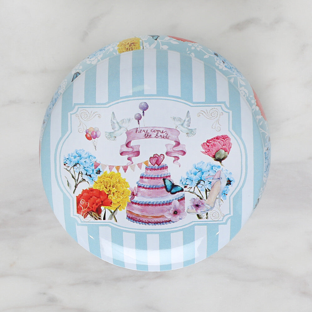 Loren Round Shaped Tin Storage Box