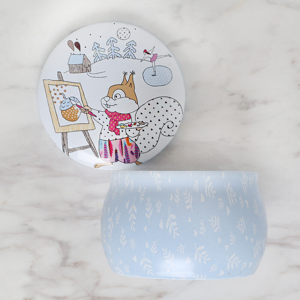 Loren Round Shaped Tin Storage Box