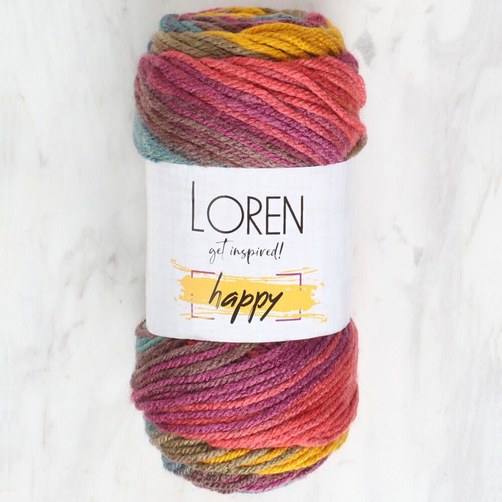 Loren Happy Knitting Yarn, Variegated - RH010