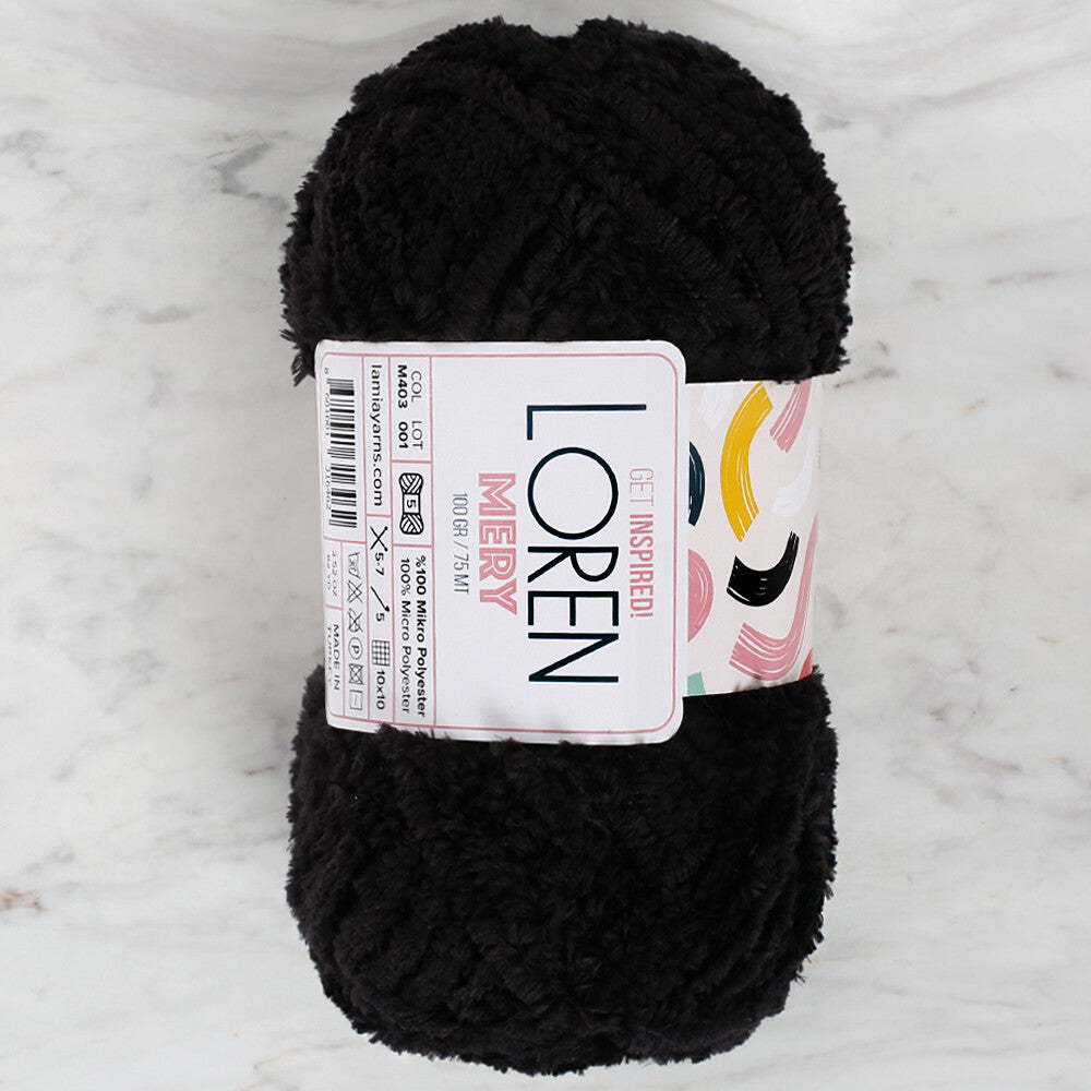 Loren Mery Yarn, Black - M403