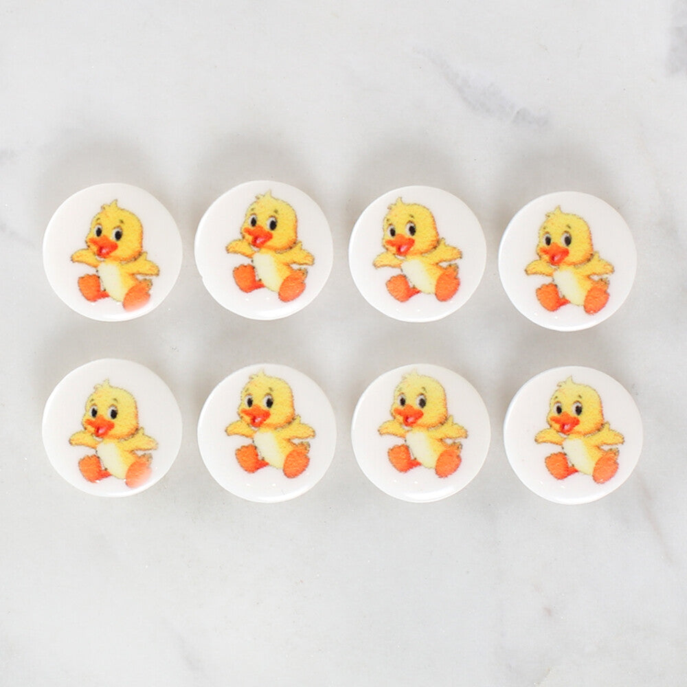 Loren Crafts 8 Pack Duck Patterned Button - 1189