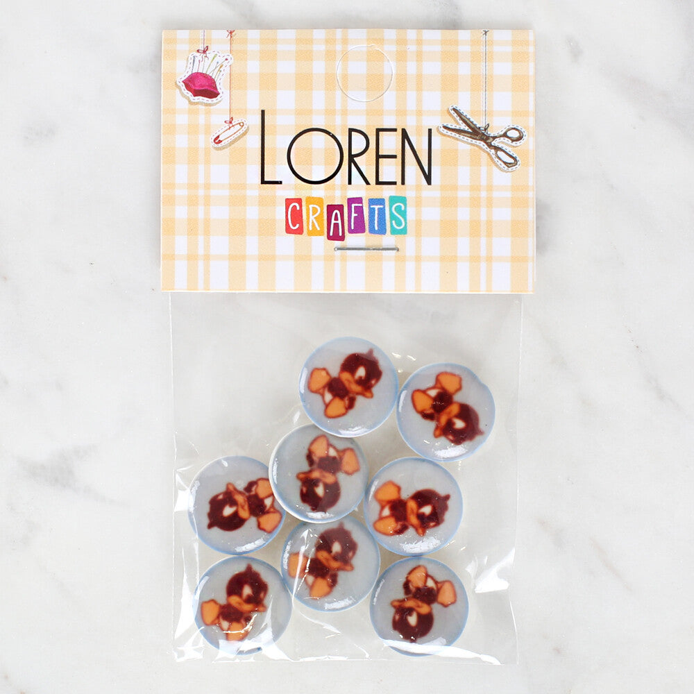 Loren Crafts 8 Pack Duck Patterned Button - 1203