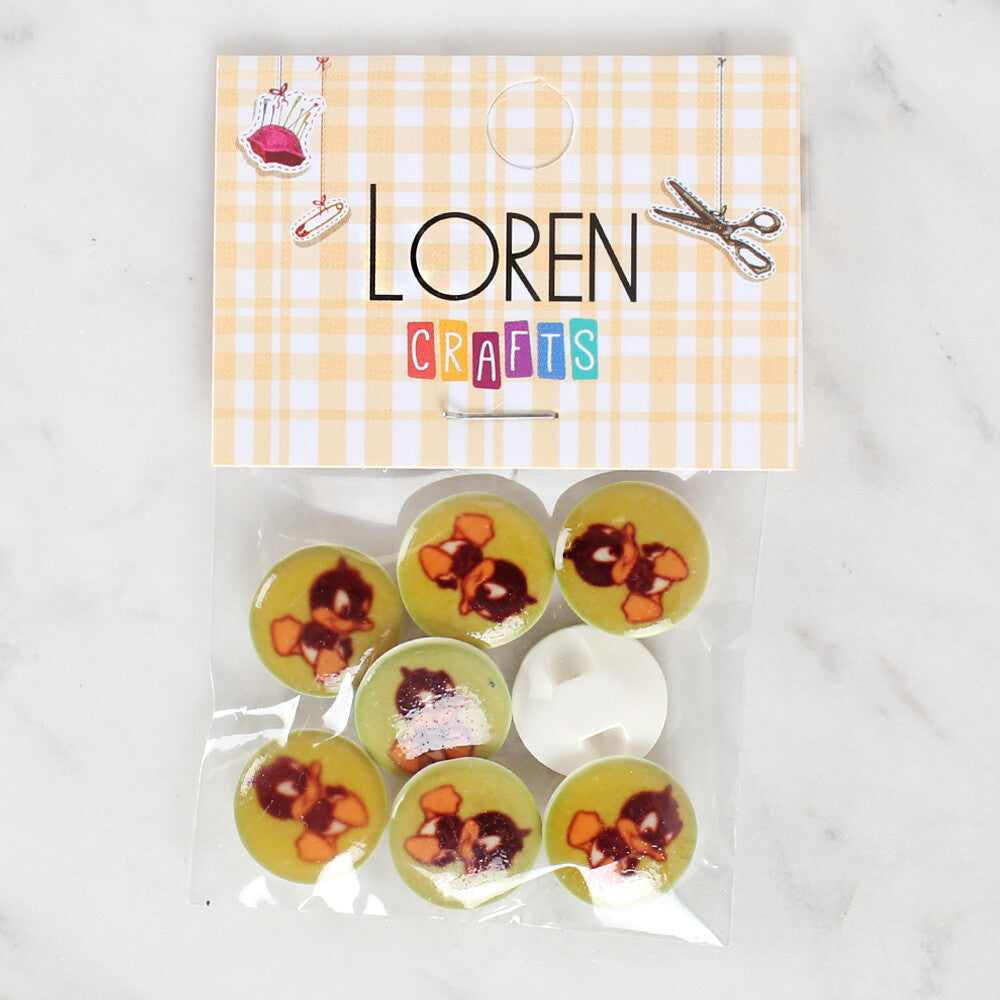 Loren Crafts 8 Pack Duck Patterned Button - 1204