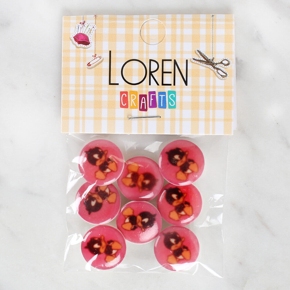 Loren Crafts 8 Pack Duck Patterned Button - 1209