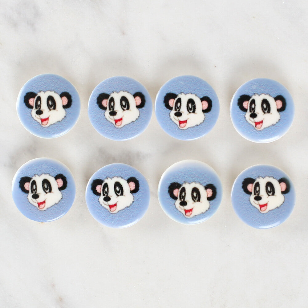 Loren Crafts 8 Pack Panda Patterned Button - 1239