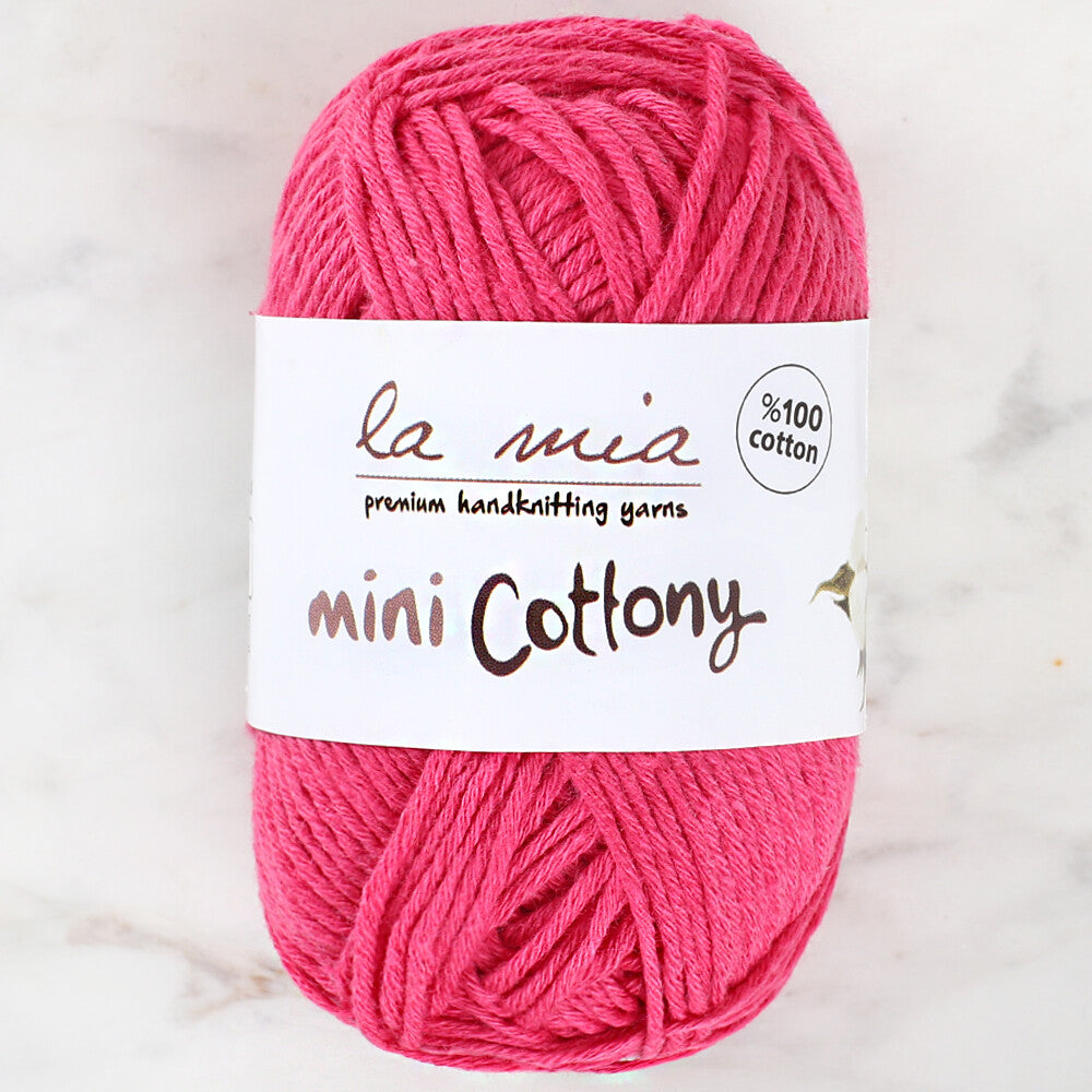 La Mia Mini Cottony 25 g Baby Yarn, Fuchsia - L006