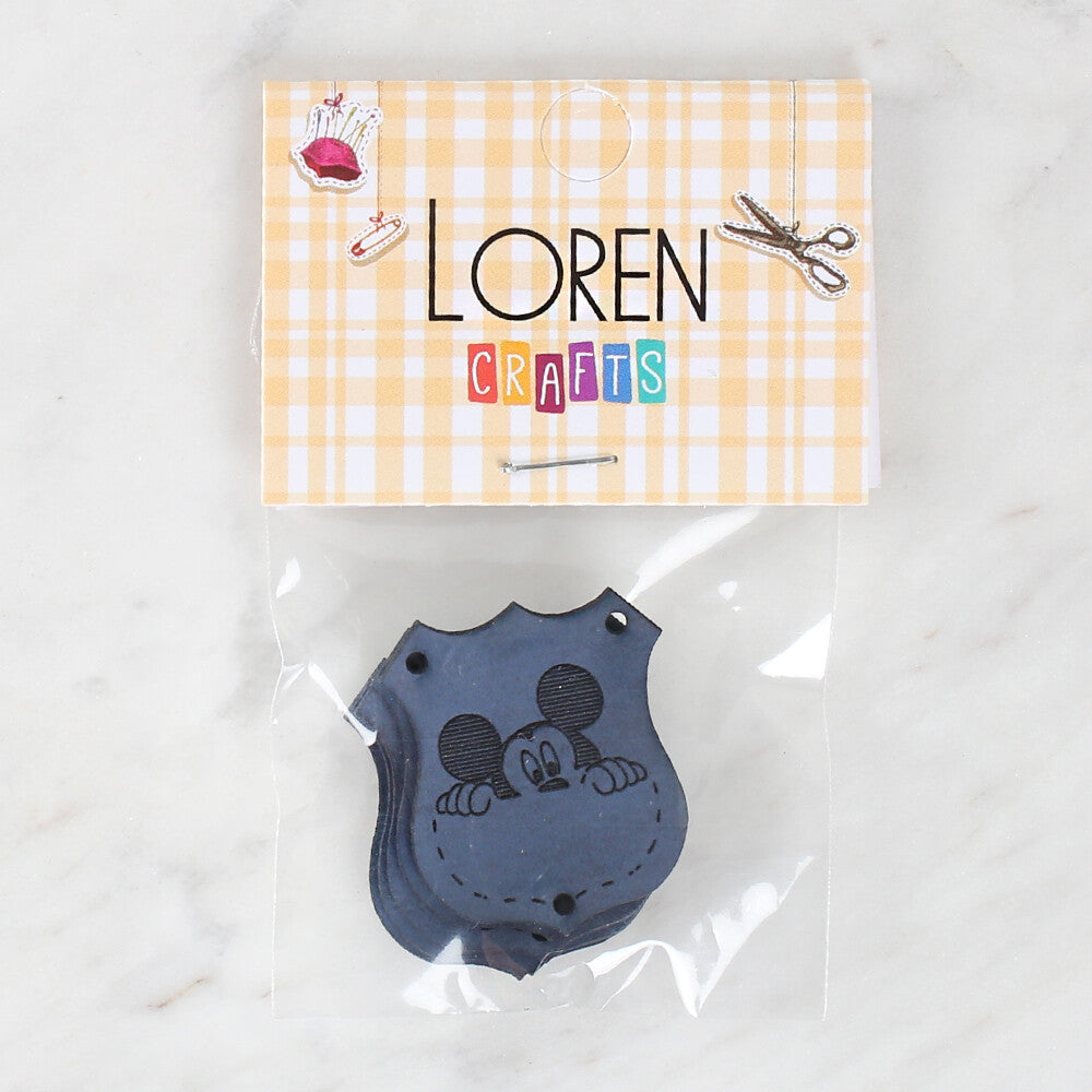 Loren Crafts 5 Pcs Patterned Leather Badge - 1577