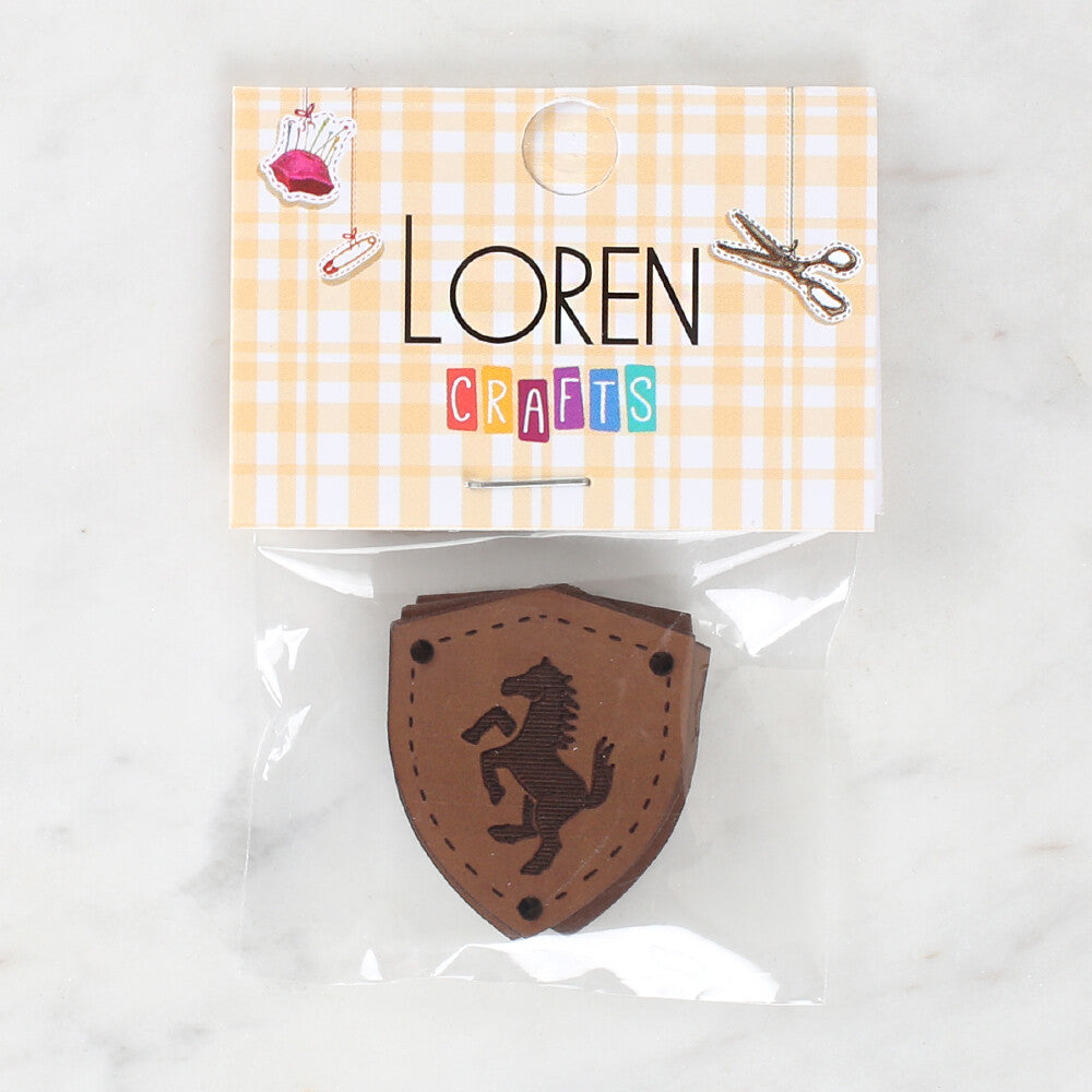 Loren Crafts 5 Pcs Patterned Leather Badge - 1583