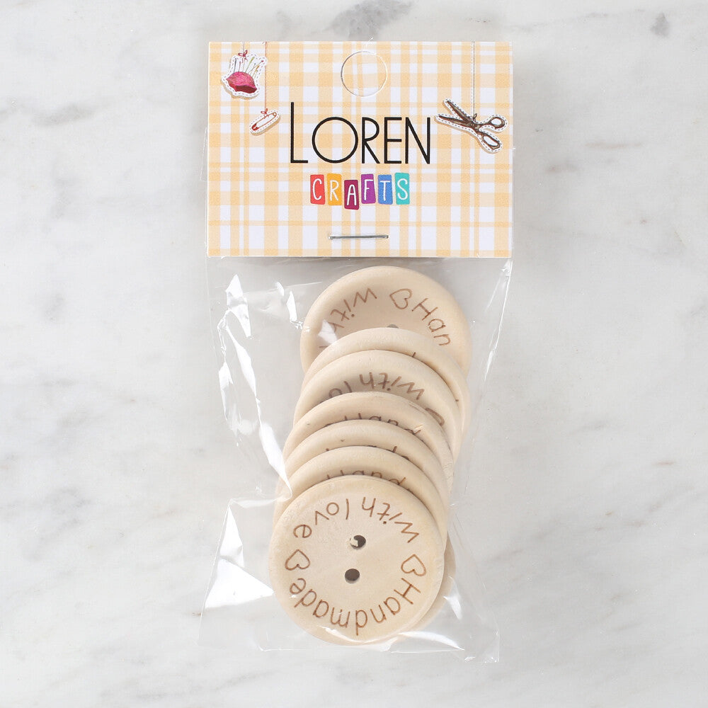 Loren Crafts 8 Pcs "Handmade" Button - 1613