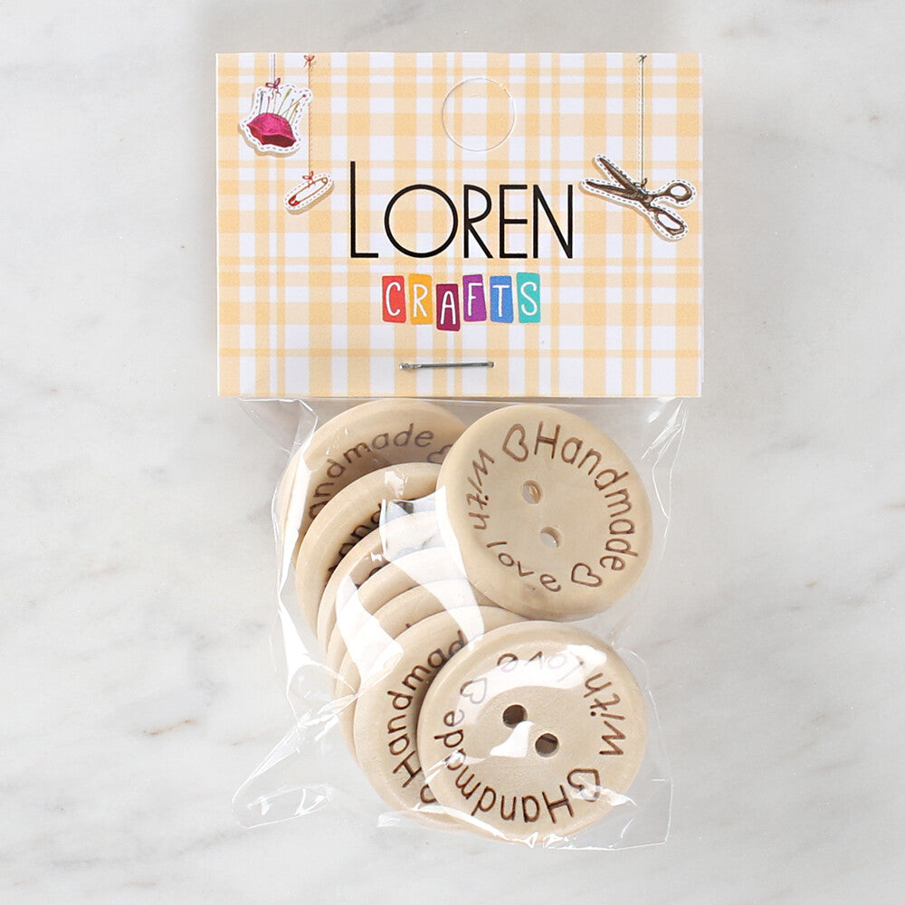 Loren Crafts 8 Pcs "Handmade" Button - 1616