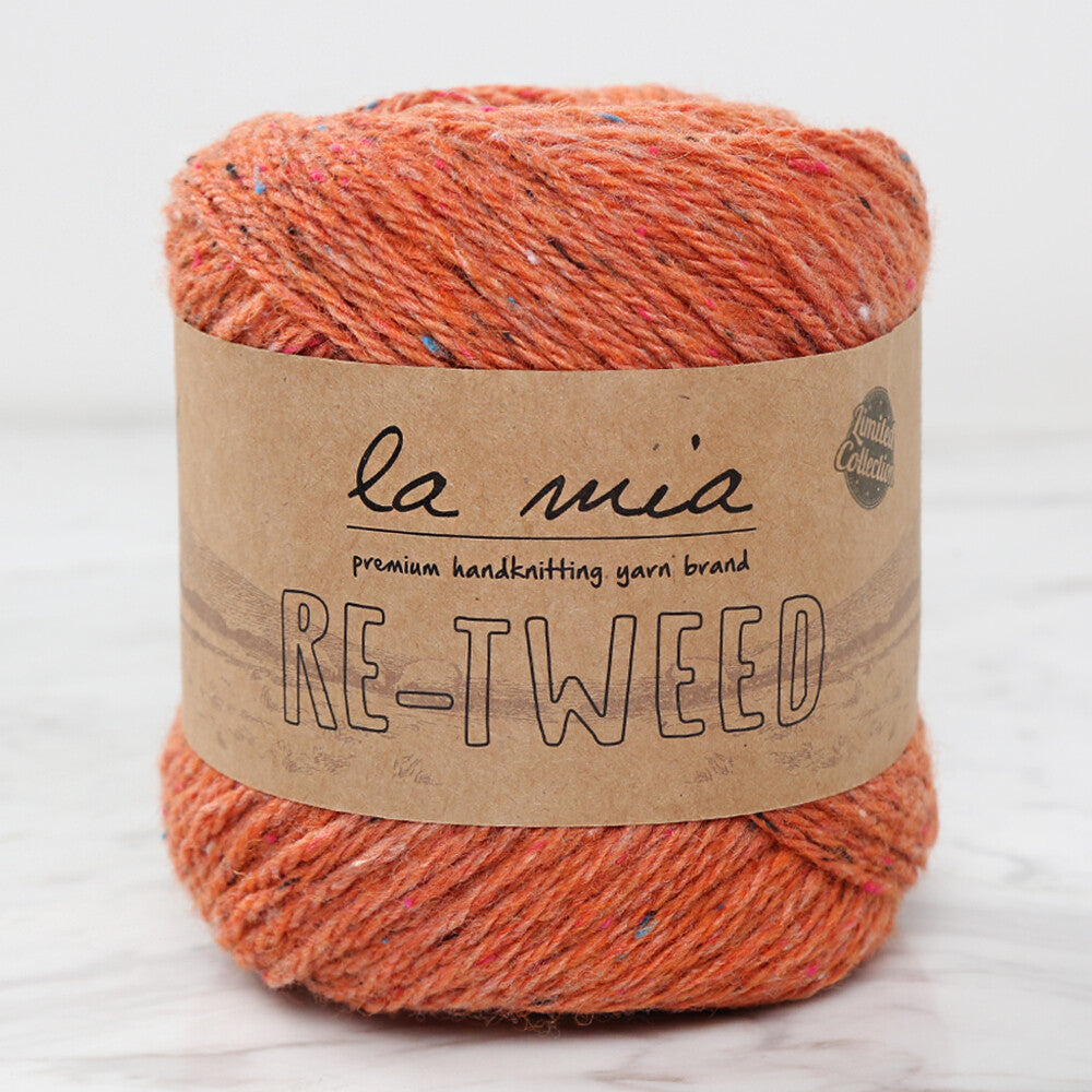 La Mia Re-Tweed Melange Yarn, Orange - L144