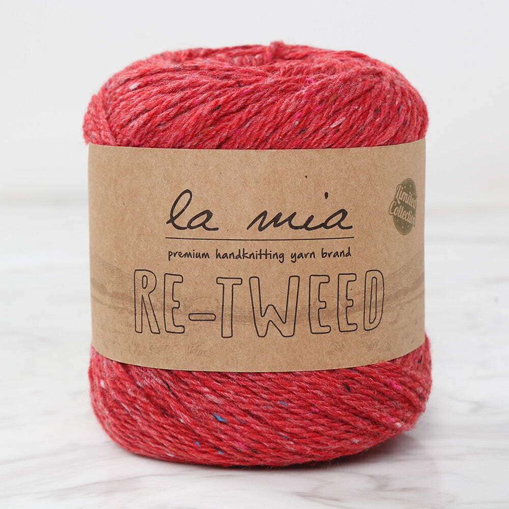 La Mia Re-Tweed Melange Yarn, Red - L165