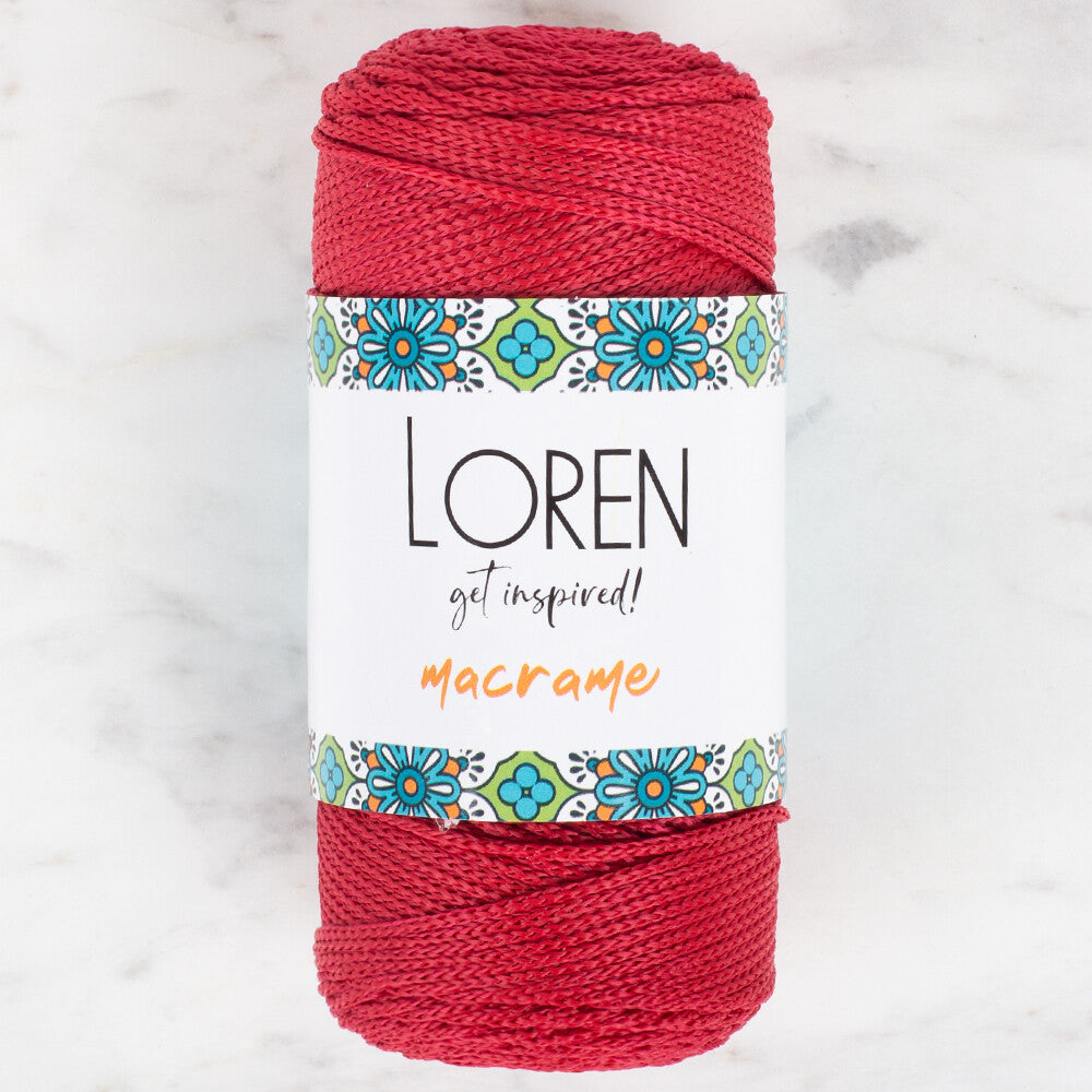 Loren Macrame Knitting Yarn, Dark Red - RM 0105