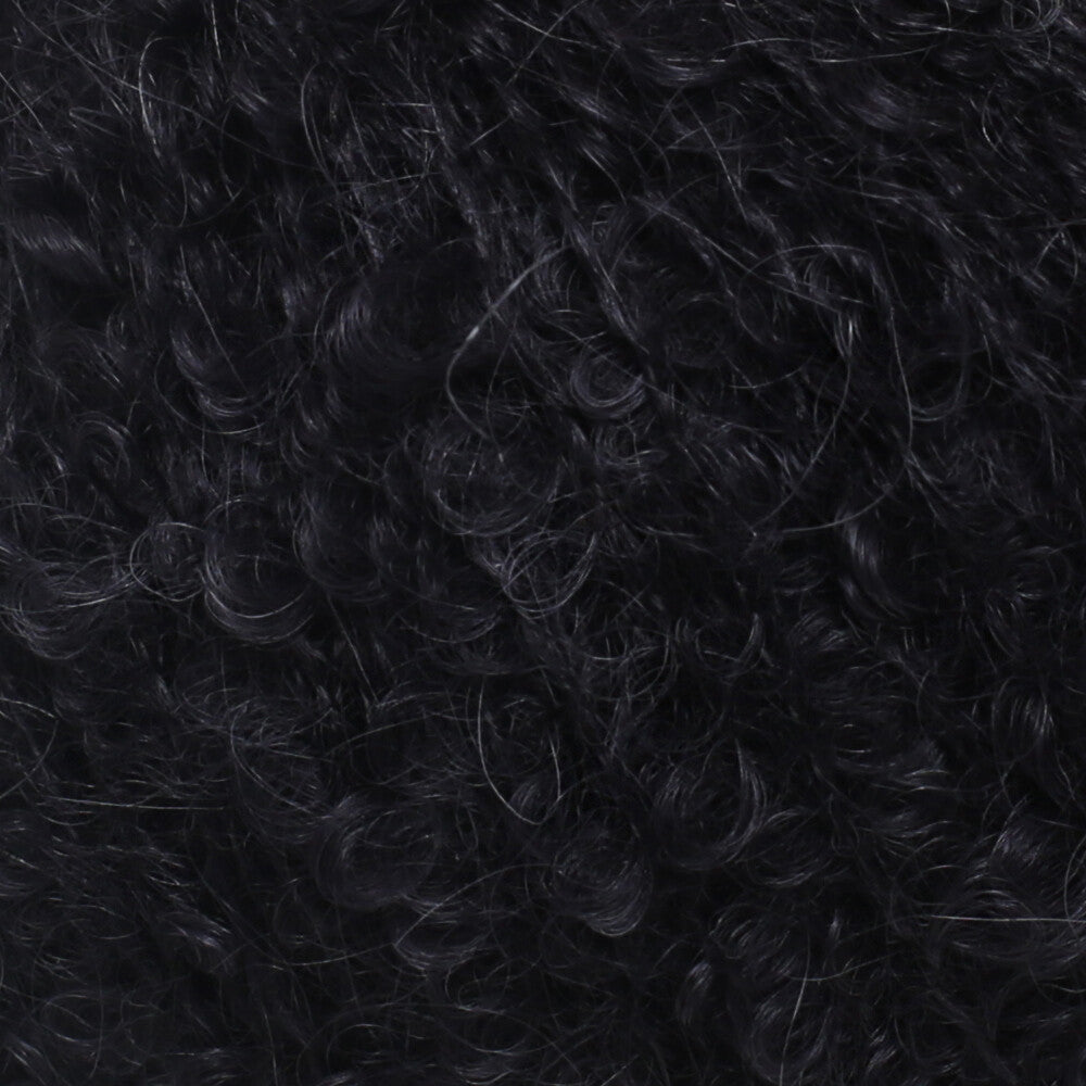 La Mia 50 Gr Alpaca Boucle Yarn, Black - L307
