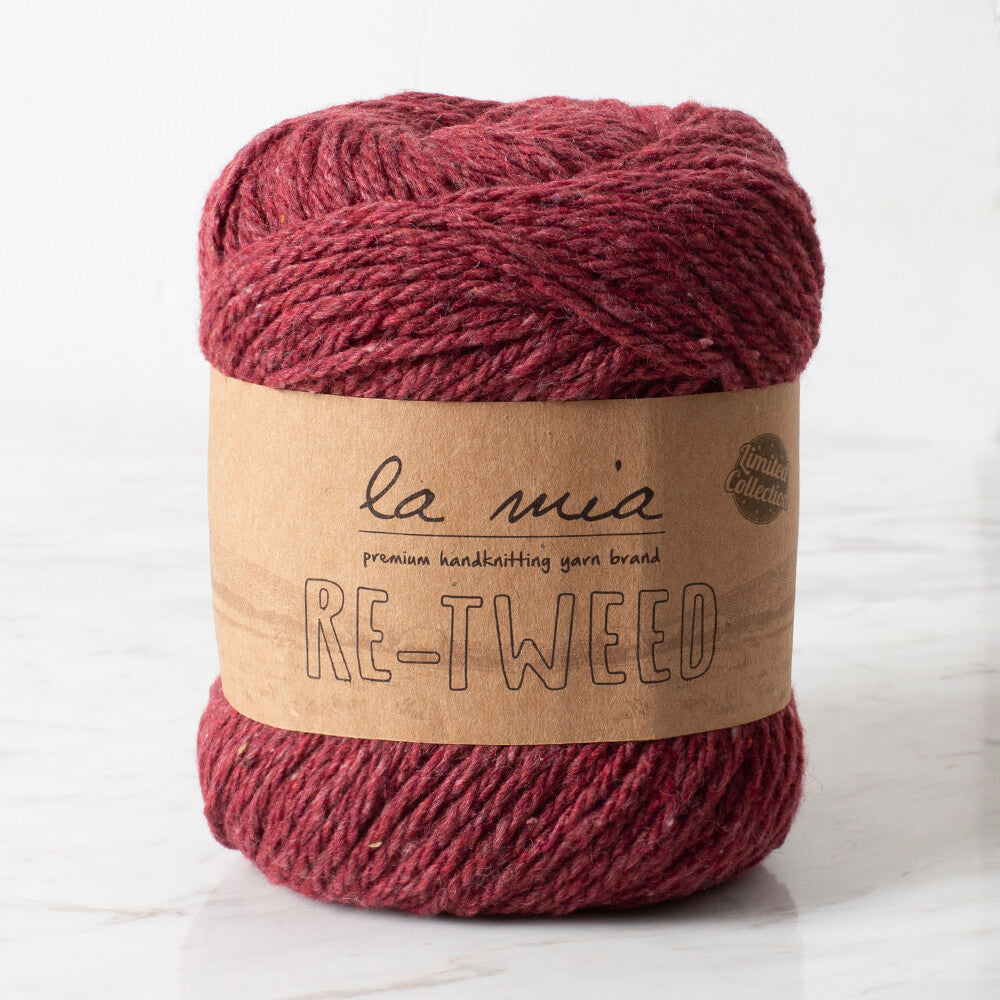 La Mia Re-Tweed Melange Yarn, Claret - L189