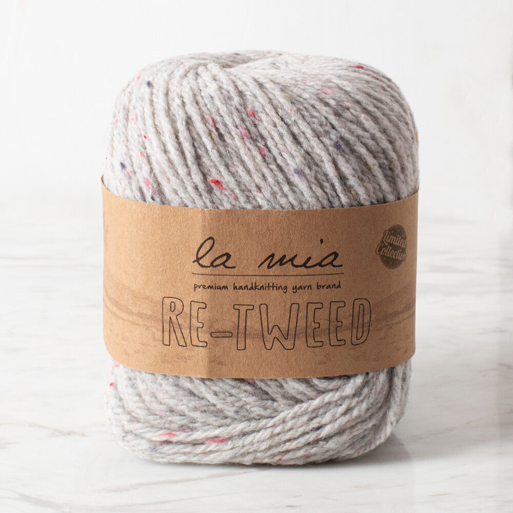 La Mia Re-Tweed Melange Yarn, Light Grey - L150