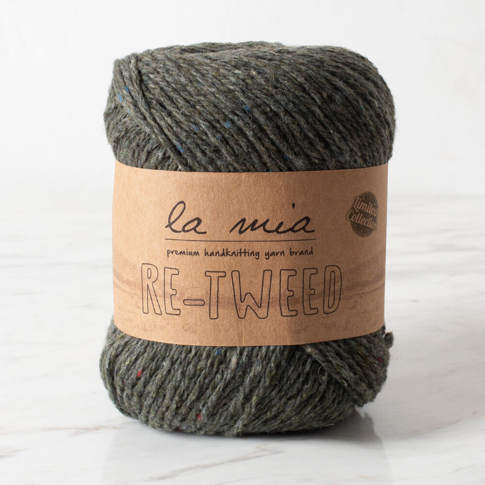 La Mia Re-Tweed Melange Yarn, Green - L131
