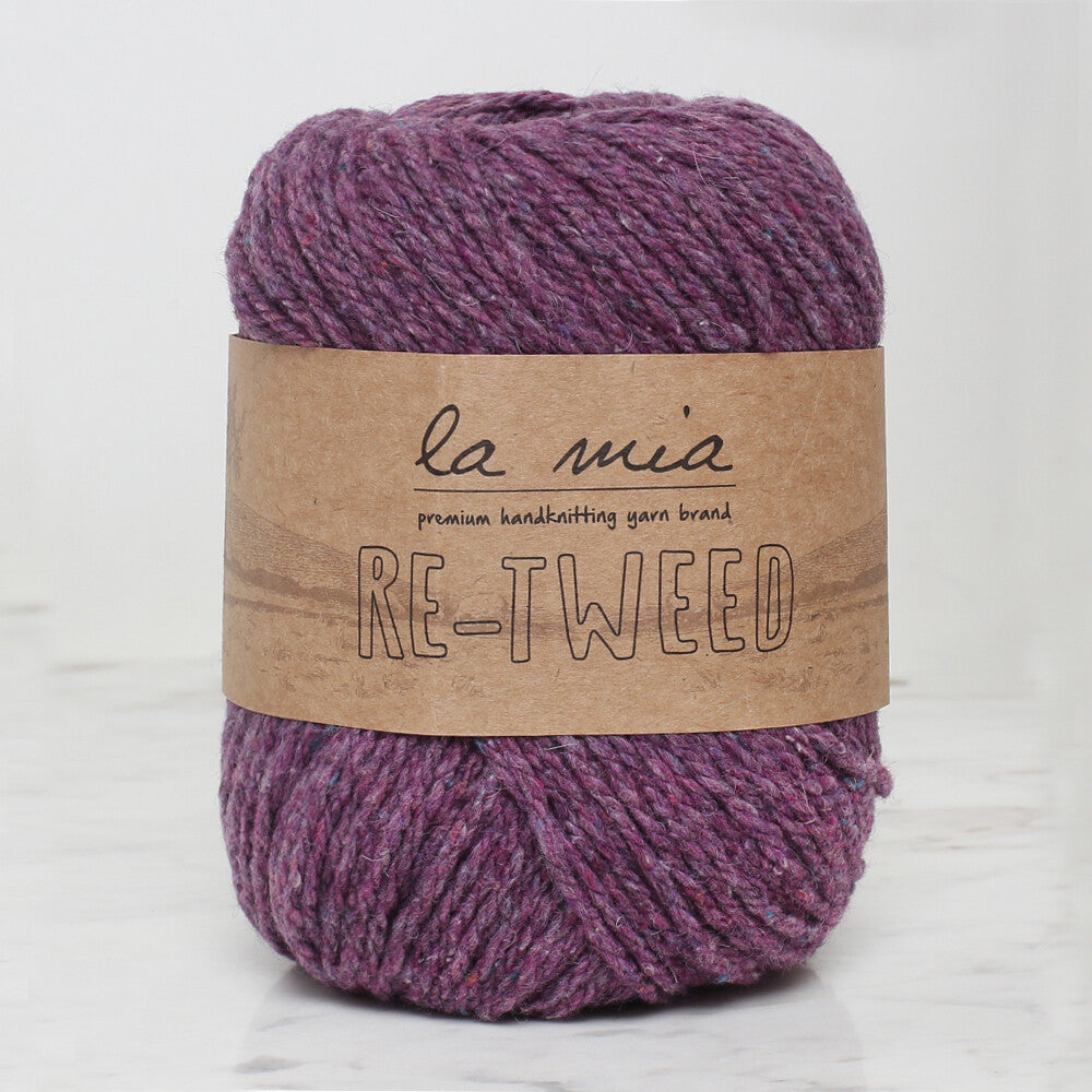 La Mia Re-Tweed Melange Yarn, Purple - L143