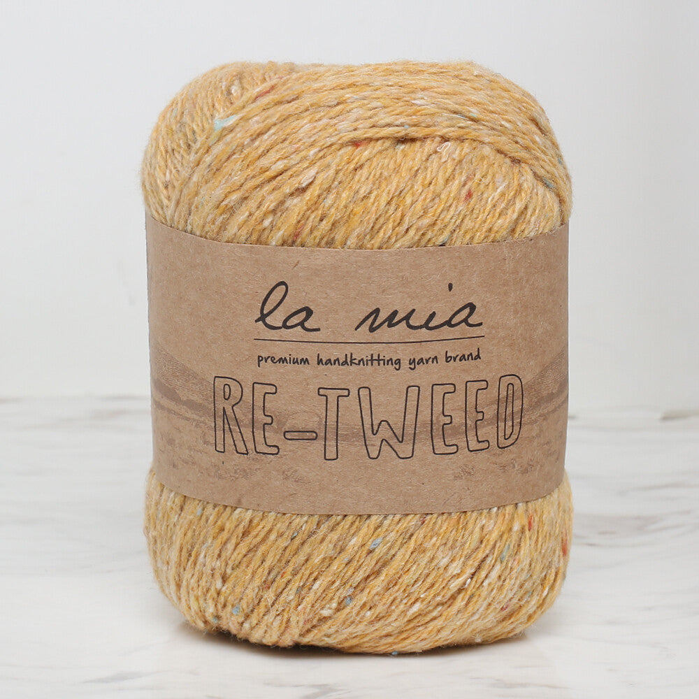 La Mia Re-Tweed Melange Yarn, Yellow - L124