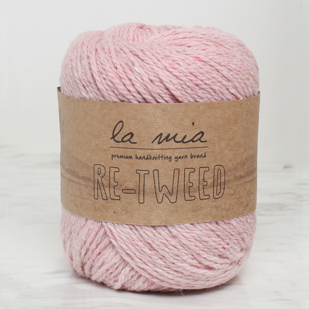 La Mia Re-Tweed Melange Yarn, Light Pink - L101