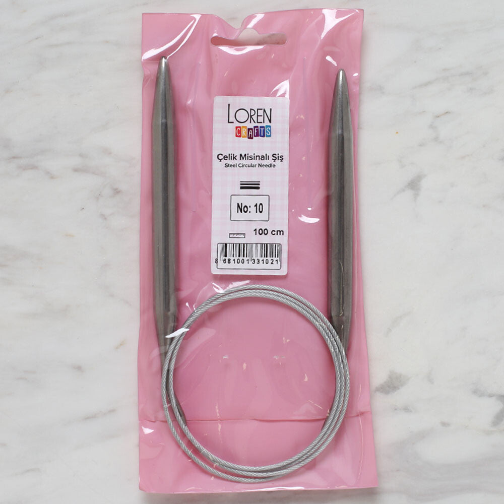 Loren Crafts 10mm 100 cm Steel Circular Knitting Needles