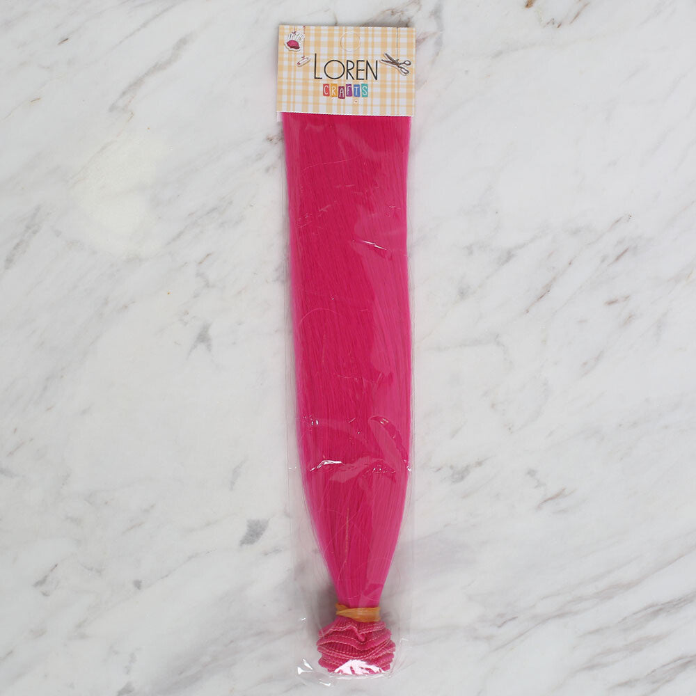 Loren Crafts Synthetic Doll Hair, Straight Fuchsia