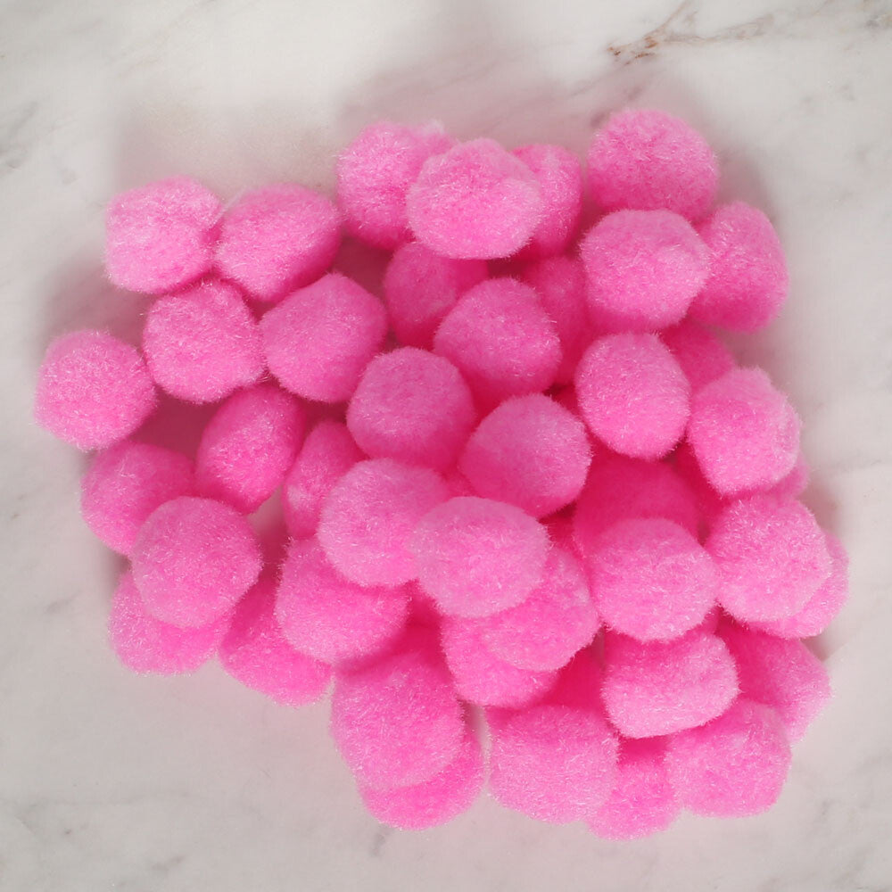 Loren Crafts 2 cm 100 pcs Pom-Pom, Pink