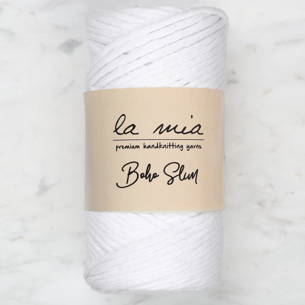 La Mia Boho Slim Yarn, White - L001