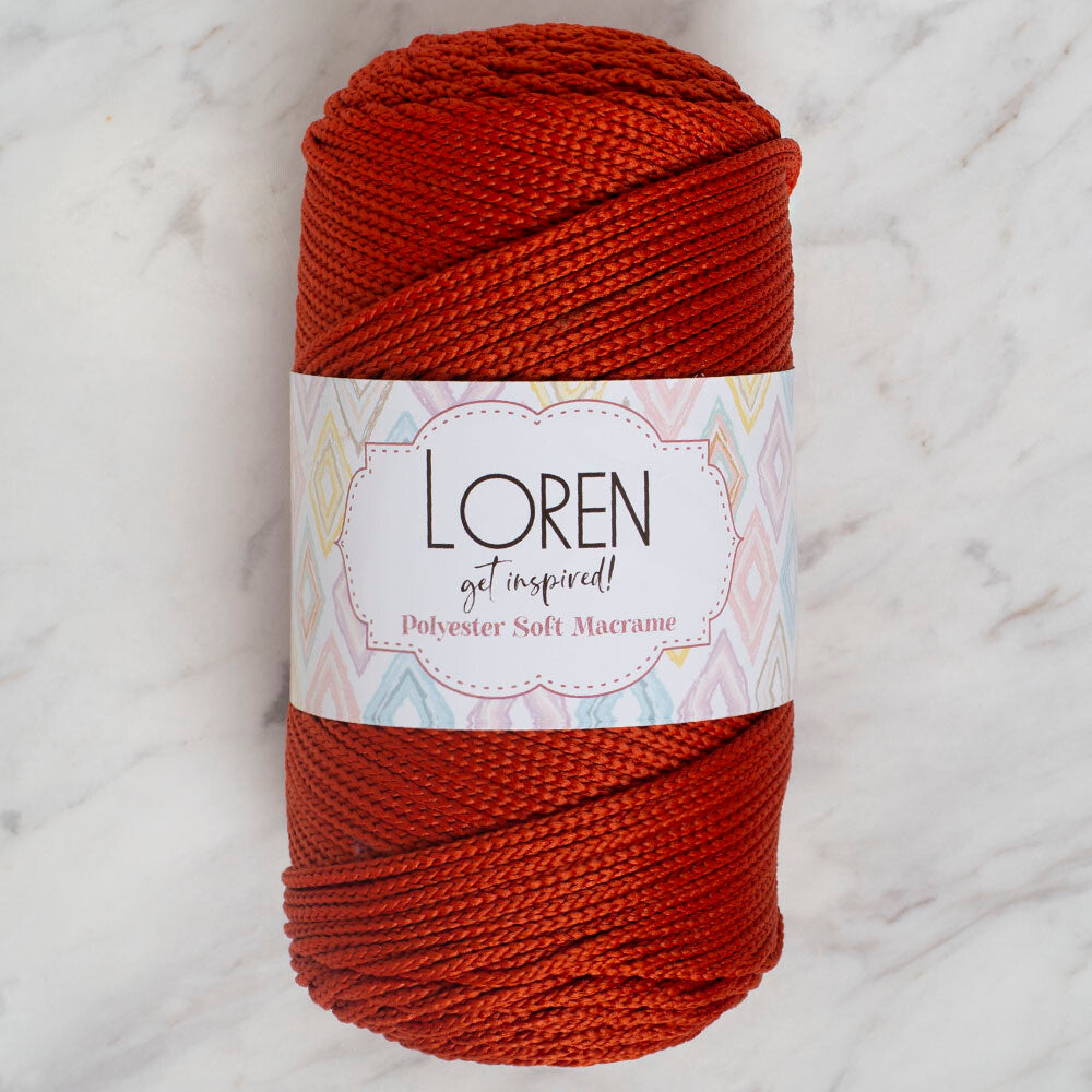 Loren Polyester Soft Macrame Yarn, Cinnamon - LM012