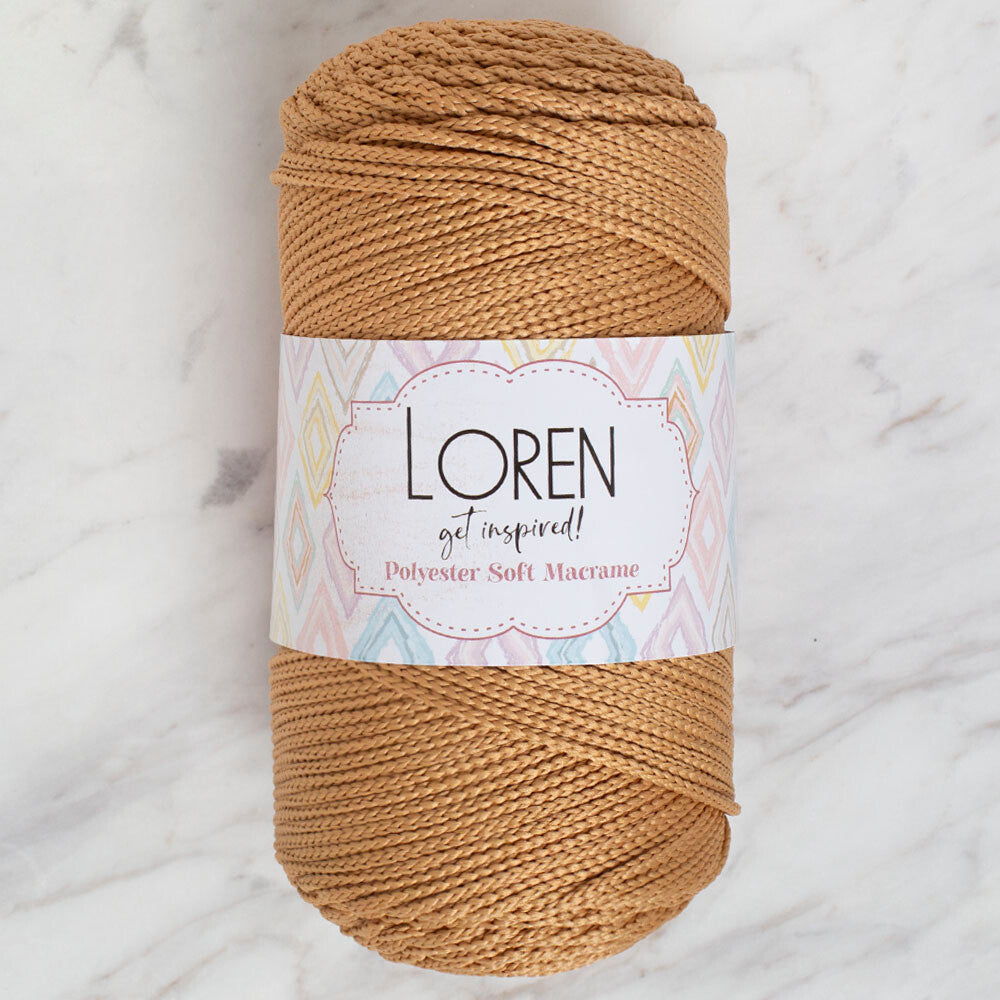 Loren Polyester Soft Macrame Yarn, Beige - LM031
