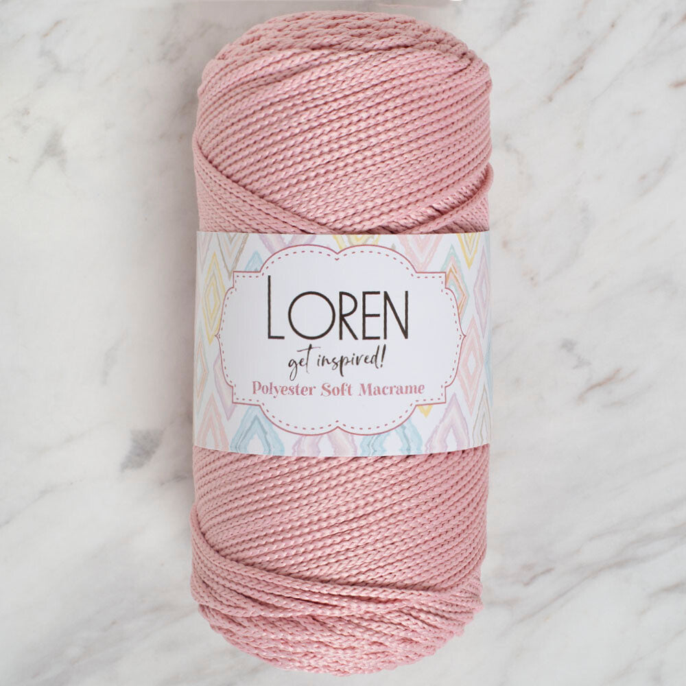 Loren Polyester Soft Macrame Yarn, Pink - LM042