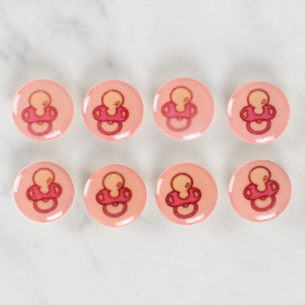 Loren Crafts 8 Pack Pacifier Patterned Button - 1006