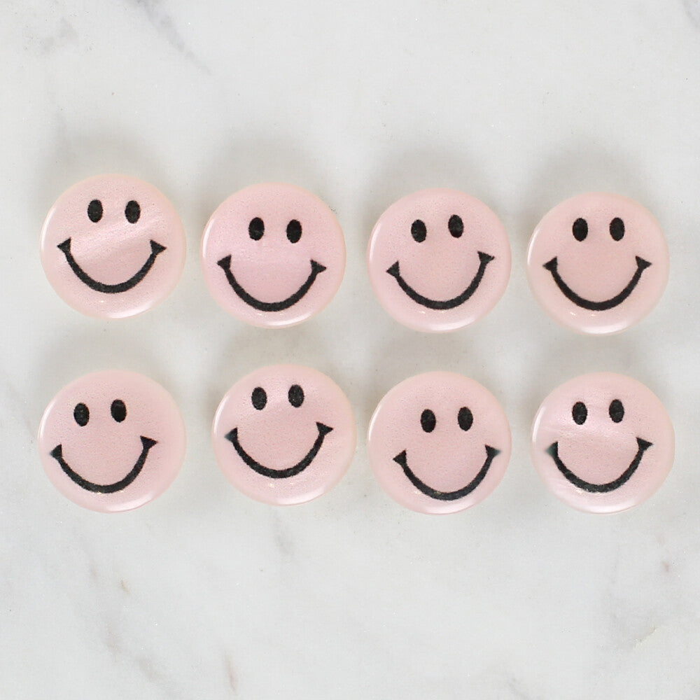 Loren Crafts 8 Pack Smiley Face Patterned Button - 1016