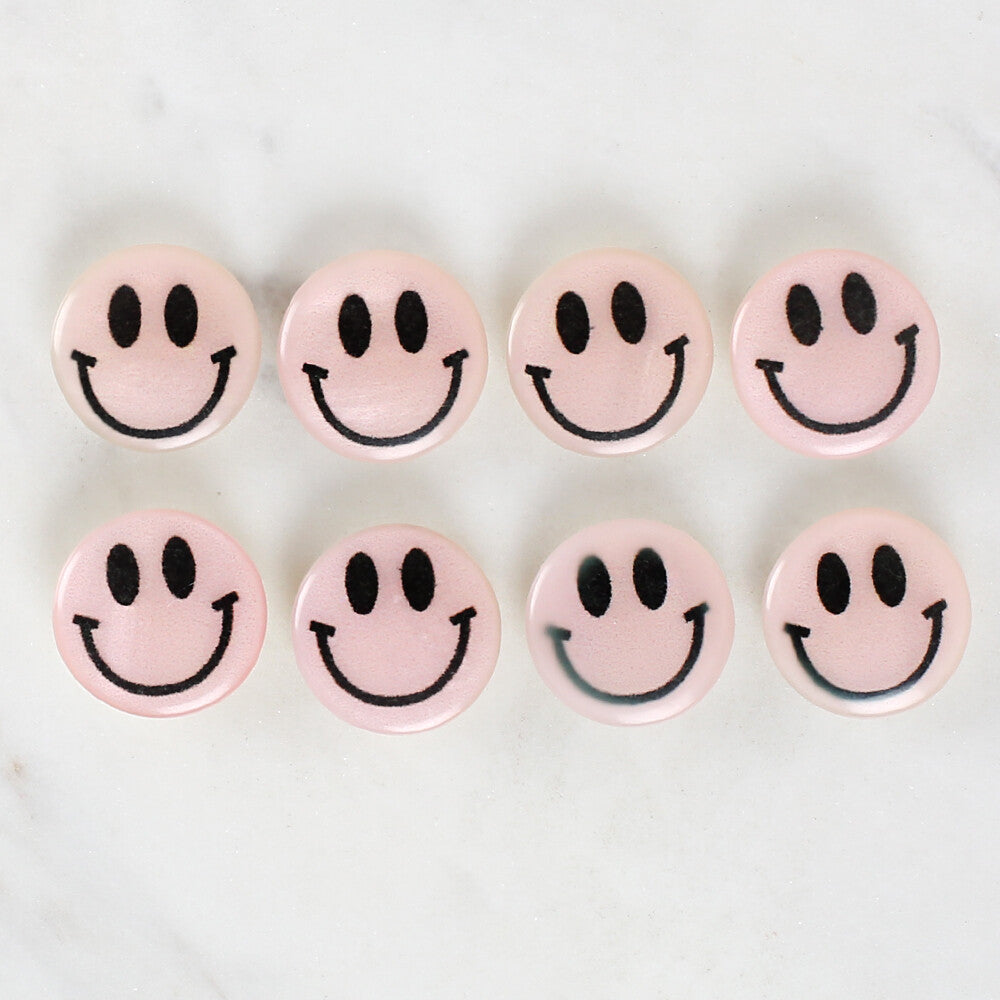 Loren Crafts 8 Pack Smiley Face Patterned Button - 1020