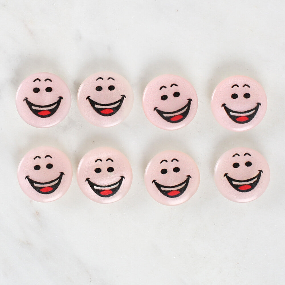 Loren Crafts 8 Pack Smiley Face Patterned Button - 1025