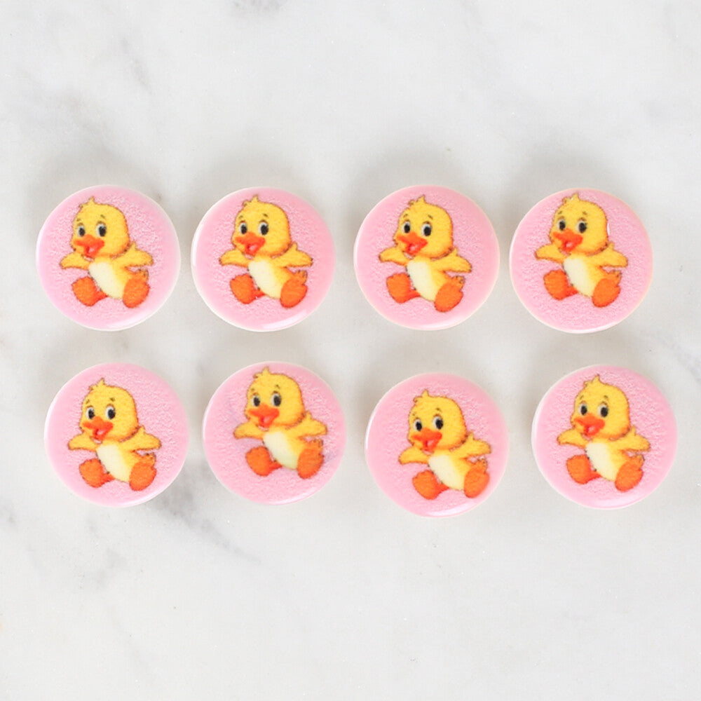 Loren Crafts 8 Pack Duck Patterned Button - 1036