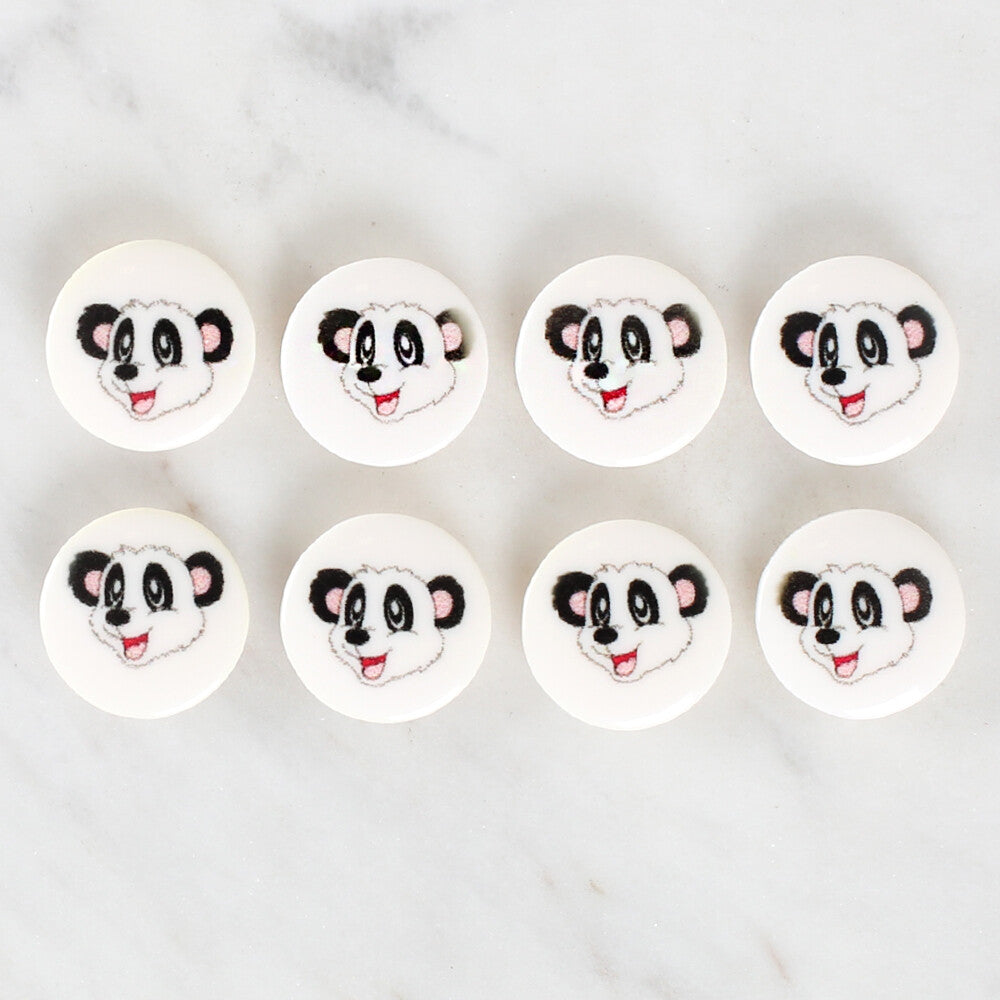 Loren Crafts 8 Pack Panda Patterned Button - 1050