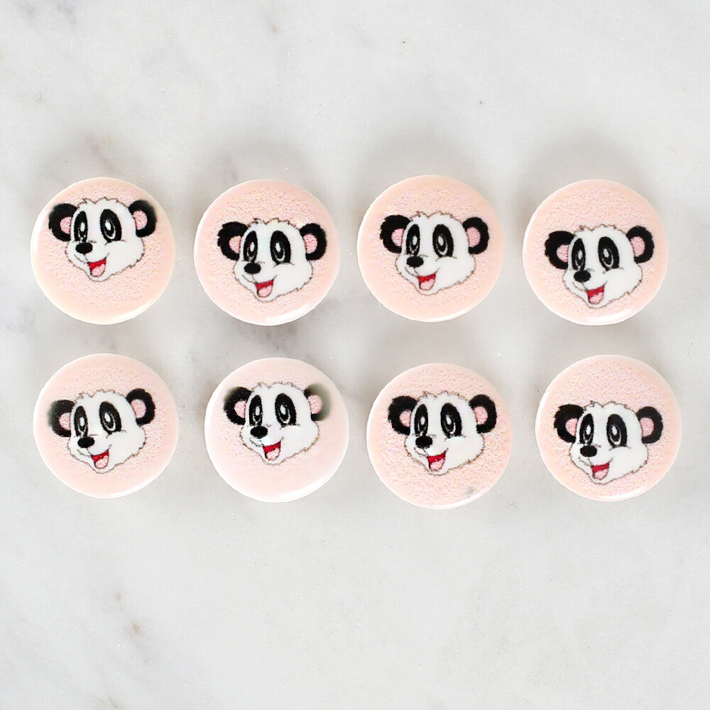 Loren Crafts 8 Pack Panda Patterned Button - 1053