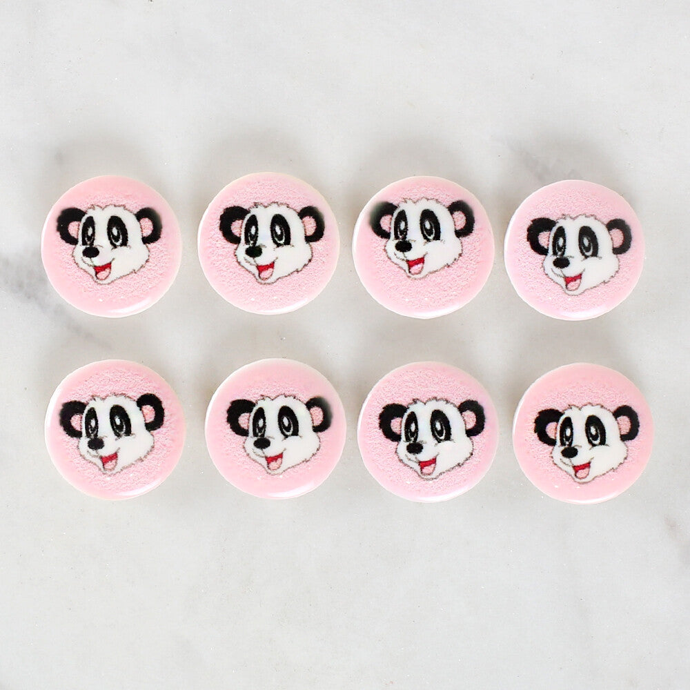 Loren Crafts 8 Pack Panda Patterned Button - 1054