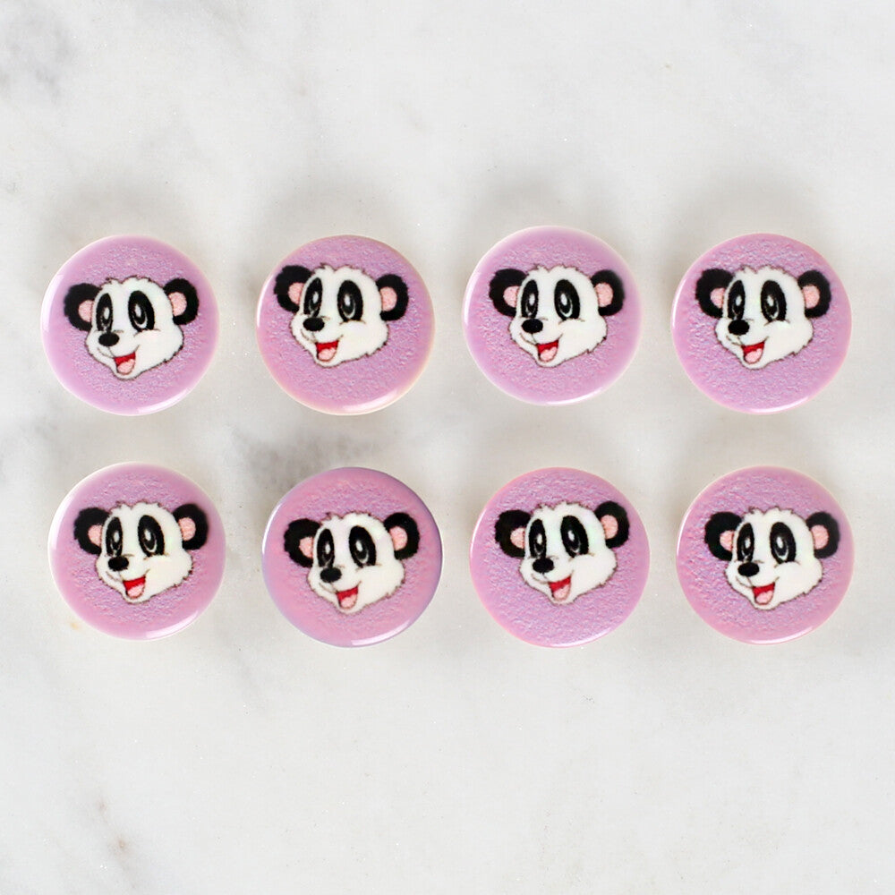 Loren Crafts 8 Pack Panda Patterned Button - 1055