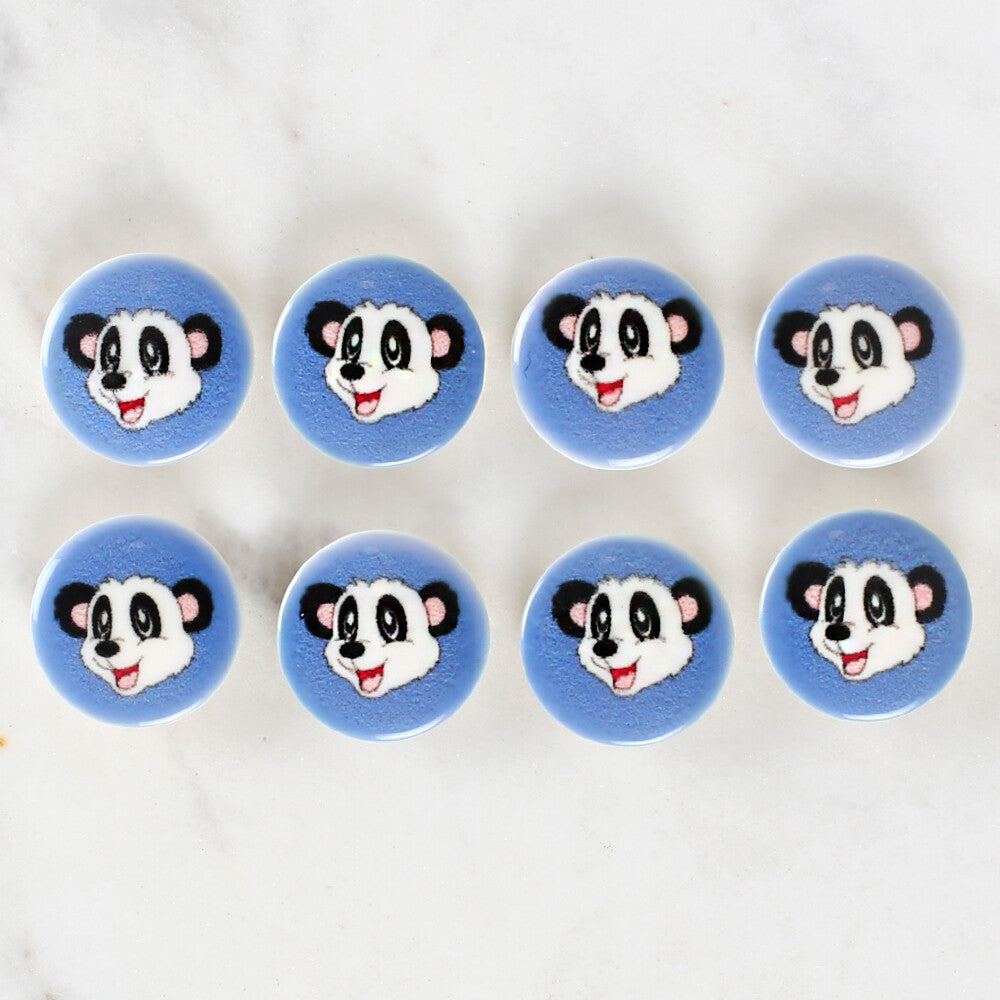 Loren Crafts 8 Pack Panda Patterned Button - 1056