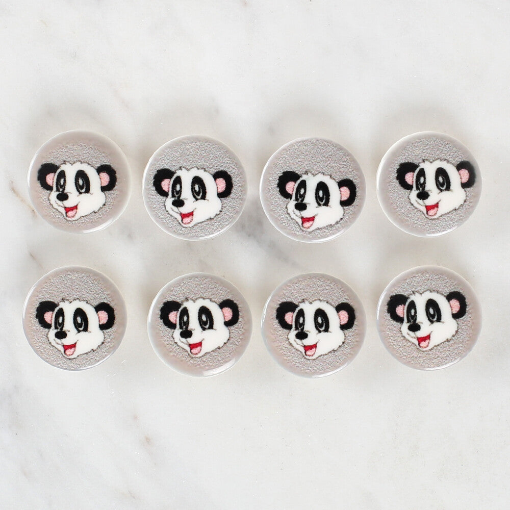 Loren Crafts 8 Pack Panda Patterned Button - 1057