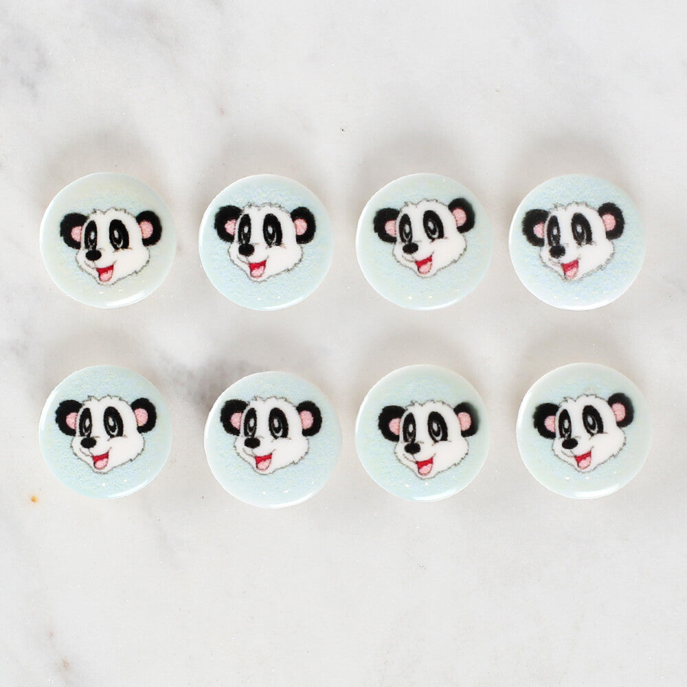 Loren Crafts 8 Pack Panda Patterned Button - 1058