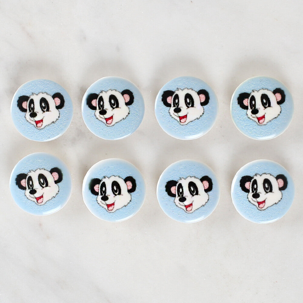 Loren Crafts 8 Pack Panda Patterned Button - 1059