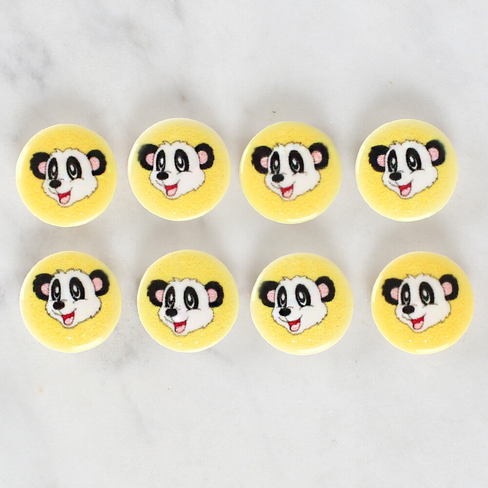 Loren Crafts 8 Pack Panda Patterned Button - 1060