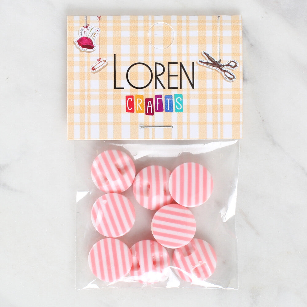 Loren Crafts 8 Pack Patterned Button - 1105