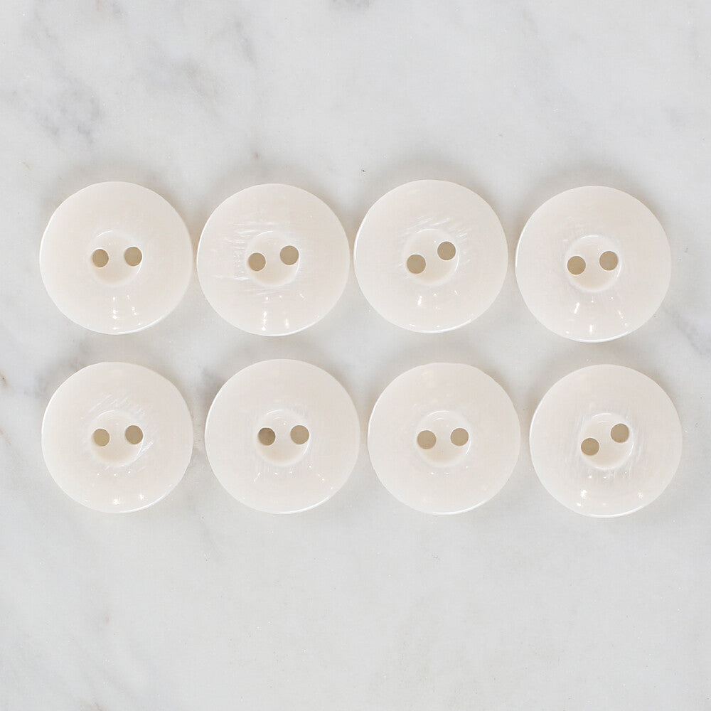 Loren Crafts 8 Pack Button, White - 1114